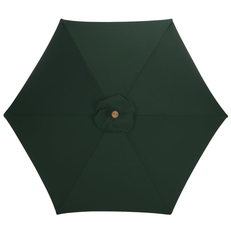 Parasol en bois Whisenant de 2,3 m, Vert foncé