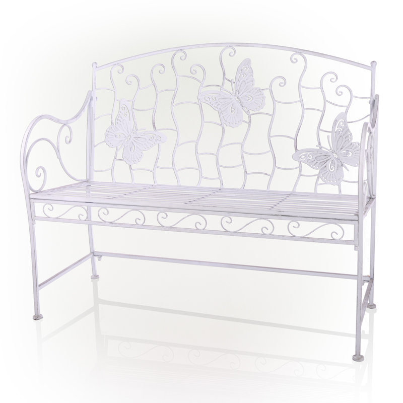 Banc de jardin en acier inoxydable à dossier papillon