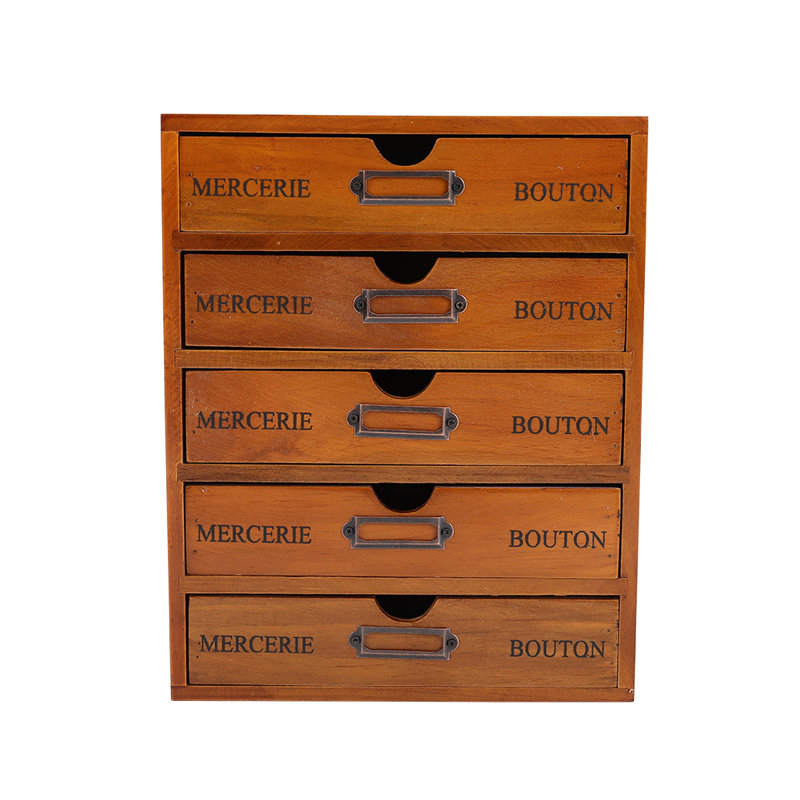 Saguache Wood Desk Organiser with Drawers