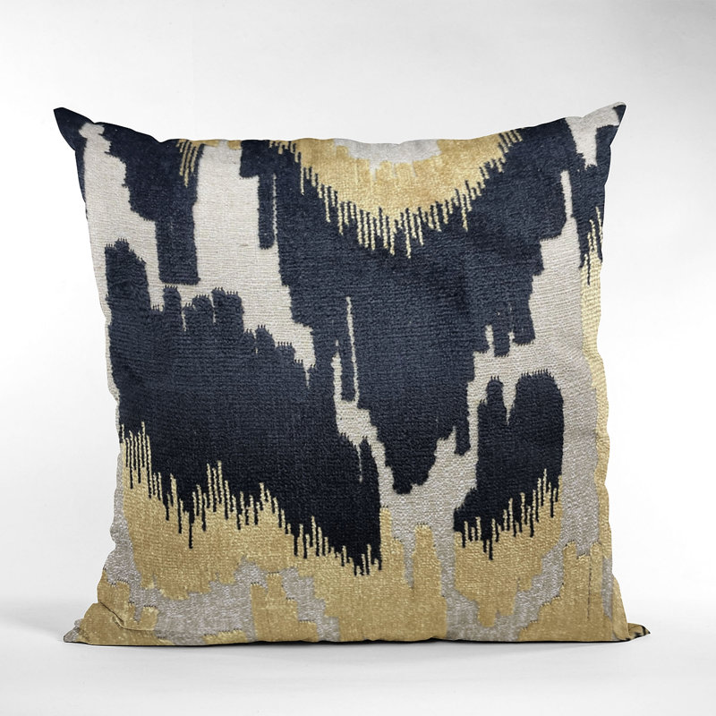 Abstract Linen Outdoor Throw Pillow, 20" x 20", Square