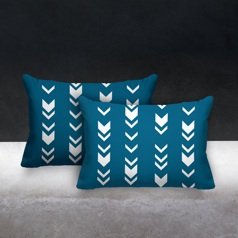 Coussin lombaire intérieur / extérieur Melba Arrow, Turquoise