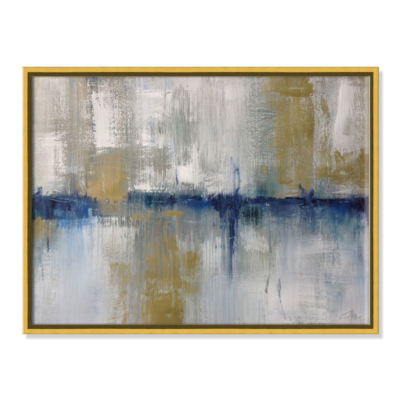 Horizon dans la brume - reproduction d'art sur toile, H 18 po x l 24 po x P 2 po, Or