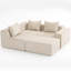 Velours côtelé en velours côtelé 4 pièces modulaire, doux, moderne, sans assemblage pour espace de vie avec tissu, compression, structure, nécessaire-825849994