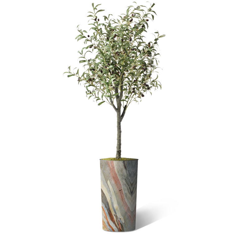 SIGNLEADER Artificial Tree In Modern Planter, Fake Olive Silk Tree Home  Decoration (Plant Pot Plus Tree) & Reviews