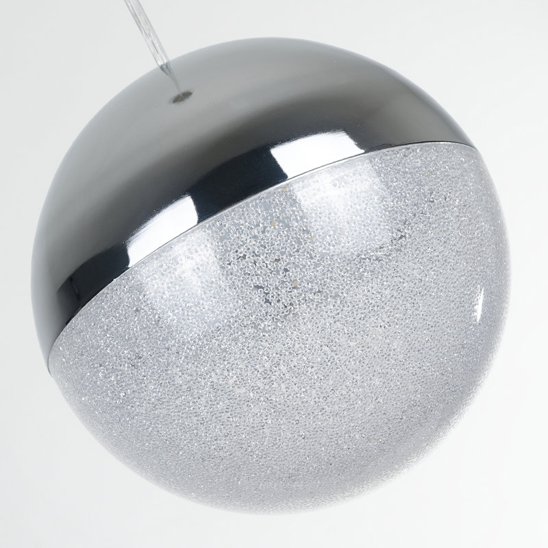 Luminaire suspendu sphère 1 lumière DEL Cobden, Chrome