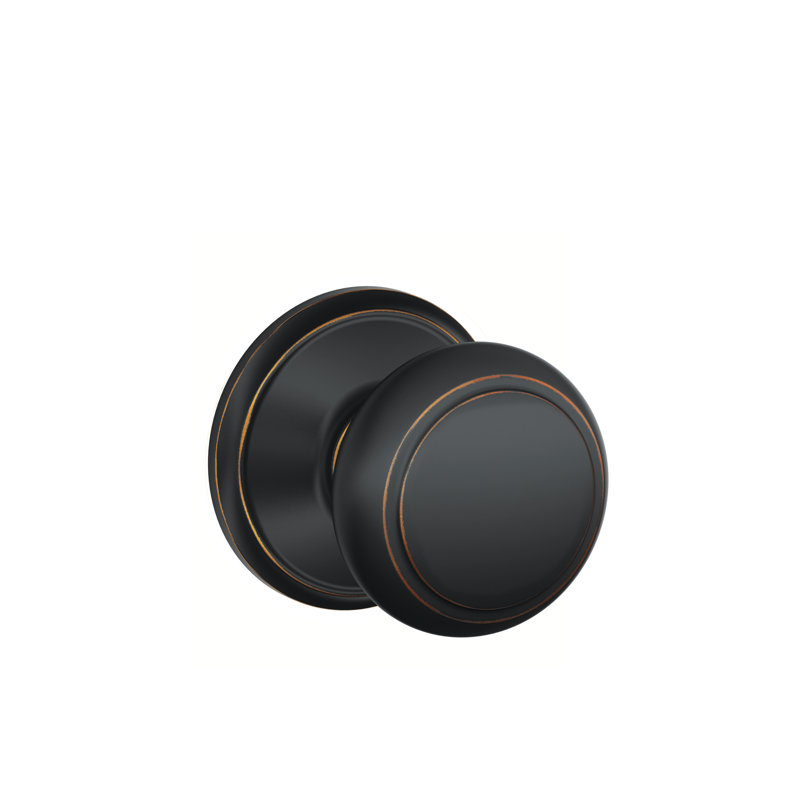 Andover Knob Hall and Closet Lock, Aged Bronze