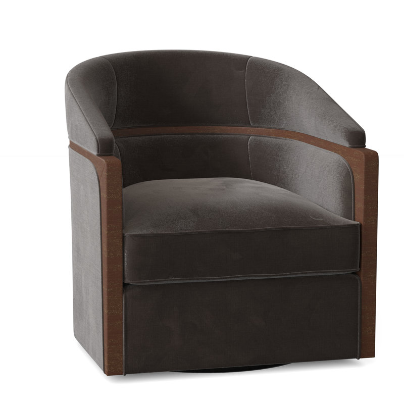 Forester 29" W Swivel Barrel Chair, Montego Bay, 9953 Mink Polyester