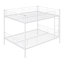 Lit superposé en métal blanc double au-dessus de double - Structure simple robuste et peu encombrante avec barrières de sécurité pour enfants et adolescents