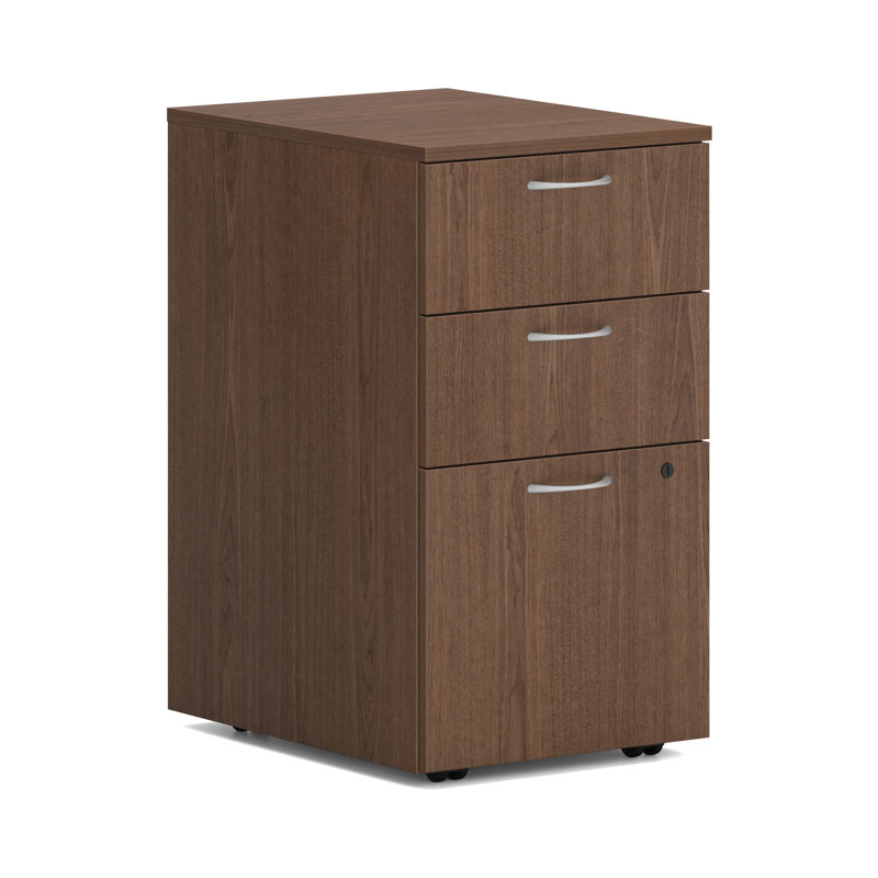 Caisson mobile HON MOD, 2 tiroirs / 1 classeur, l 15 po x P 20 po x H 28 po, noyer sépia, Noyer sépia