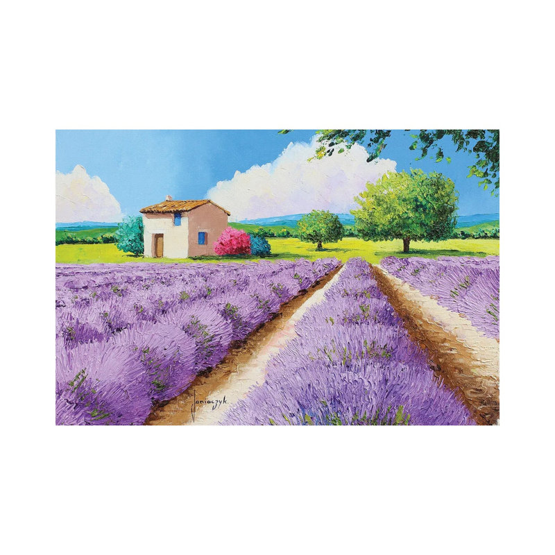 House With Blue Shutters In Provence 1 Piece Wall Art on Canvas, 20.32 cm H x 30.48 cm W, No Frame