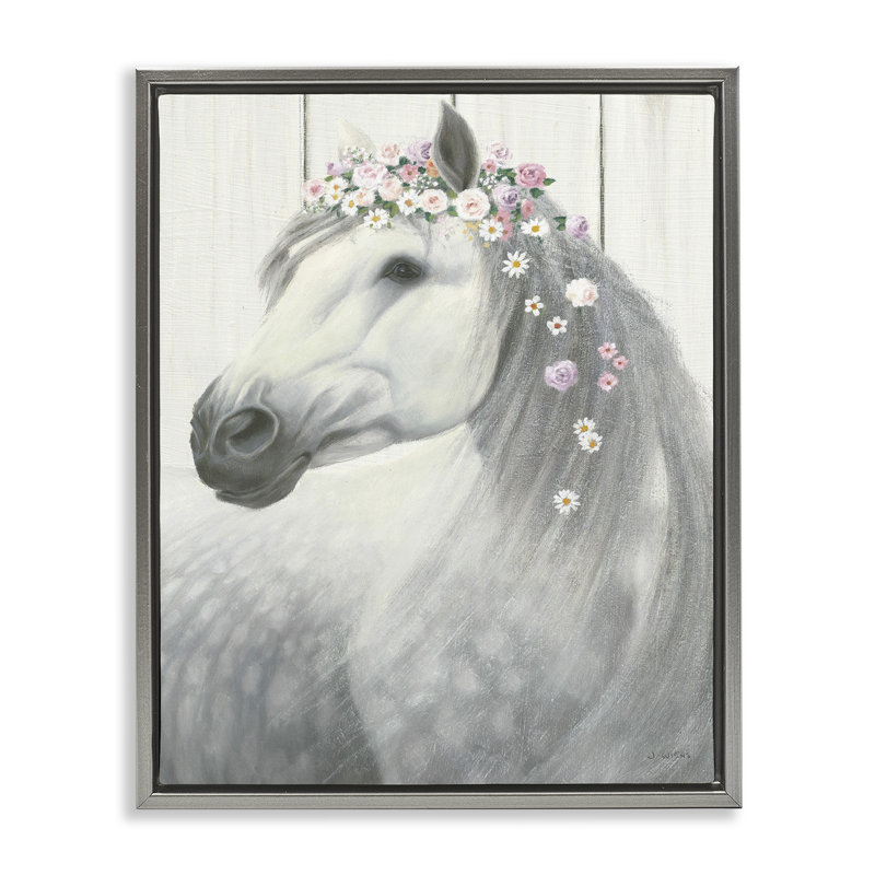 «Spirit Stallion Horse» par James Wiens, Cadre flottant gris lustré, H 25 po x l 31 po