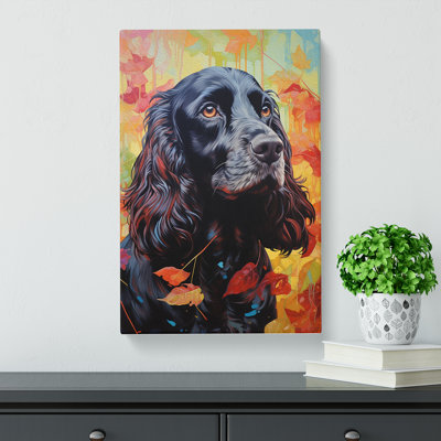 Cocker Spaniel Hard Edge Painting - Wrapped Canvas