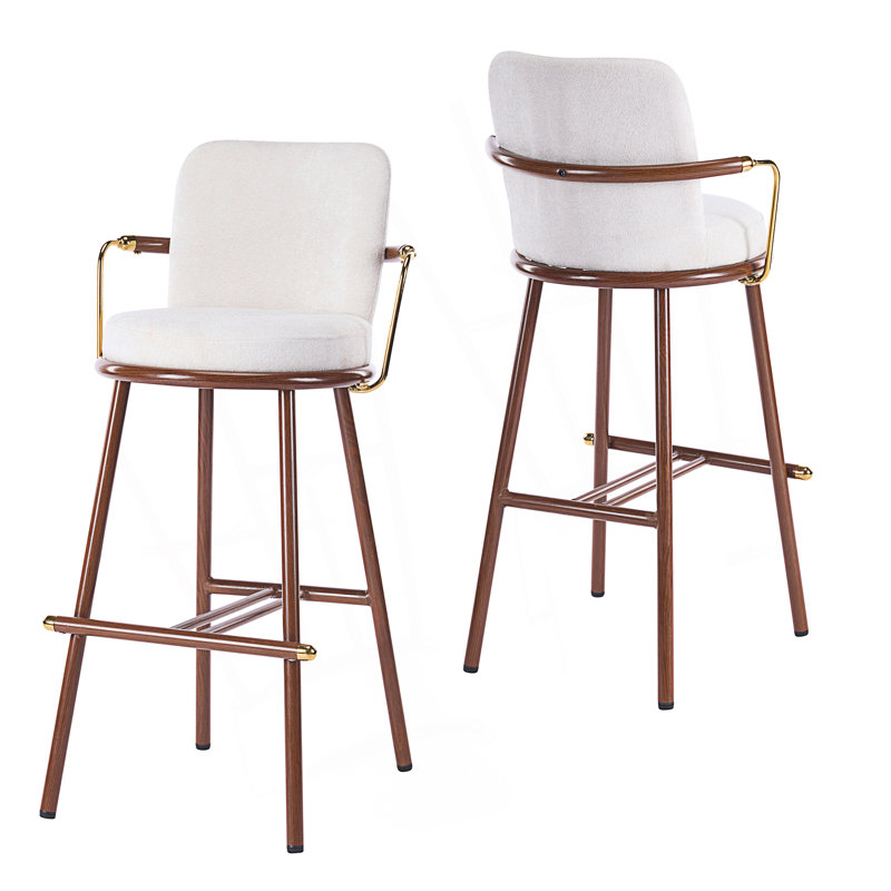 Ensemble de 2 tabourets de bar rembourrés avec structure en métal