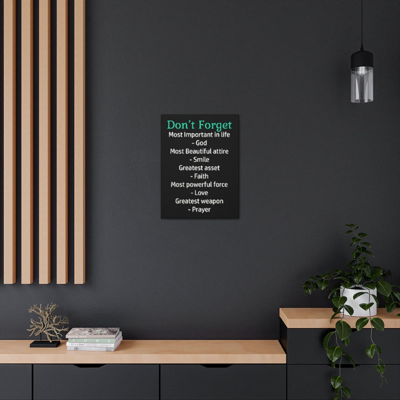 Décoration murale inspirante «Don't Forget In Life», H 14 po x l 11 po