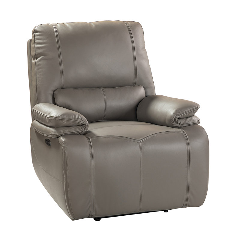 Ravello Genuine Leather Power Recliner, Dove Leather Match
