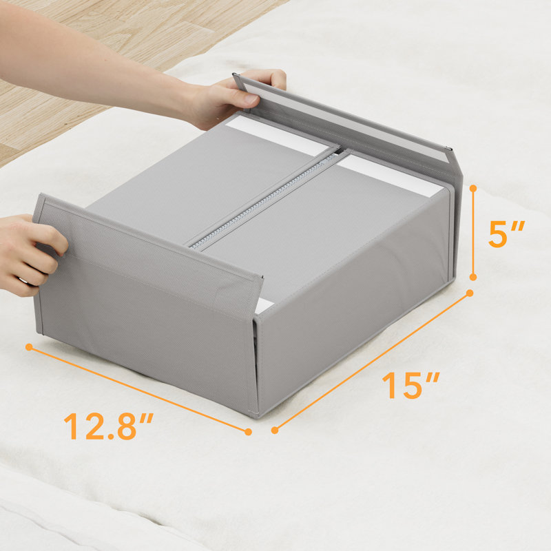 8 Pack Bed Sheet Organizers and Storage, Foldable Linen Closet Organizer with Window for Queen and King Size Bedding, Gray