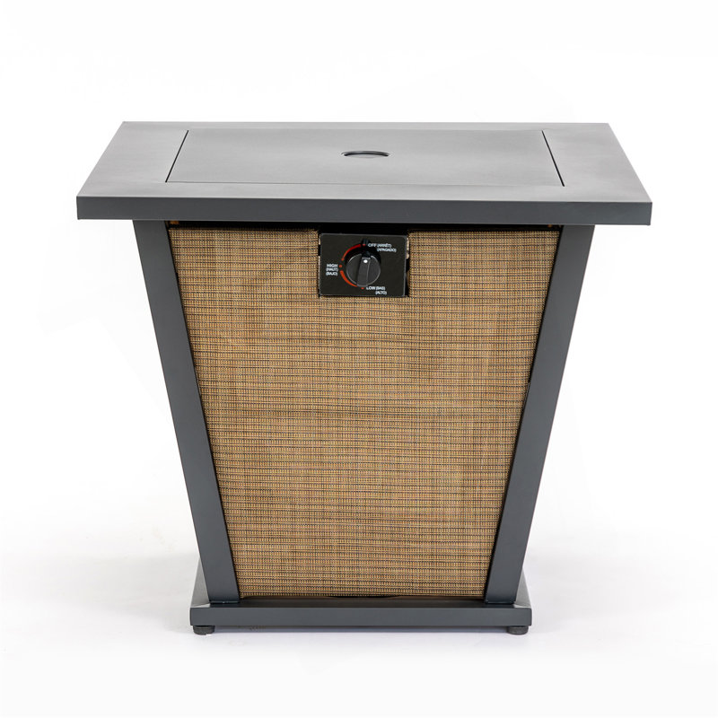 28" Propane Gas Fire Pit Table, 50000 BTU Square Steel Fire Pit  For Outside Patio Deck Garden Courtyard