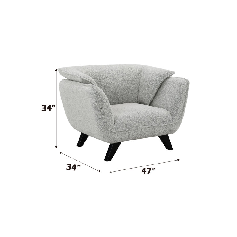 Fauteuil bouclé gris clair Nayeli, Boucle gris clair