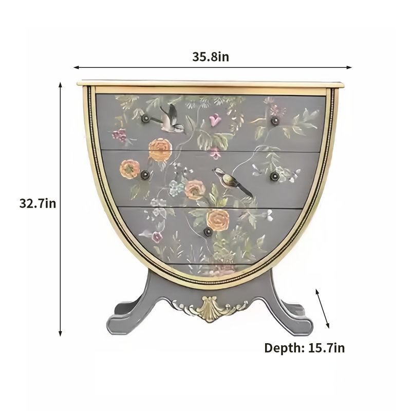 Elegant Design Hand-Painted 3-Drawer Accent Chest