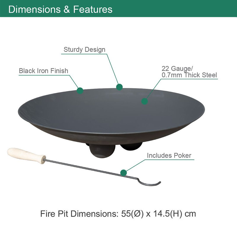 Anatilde Round Cast Iron Smokeless Fire Pit