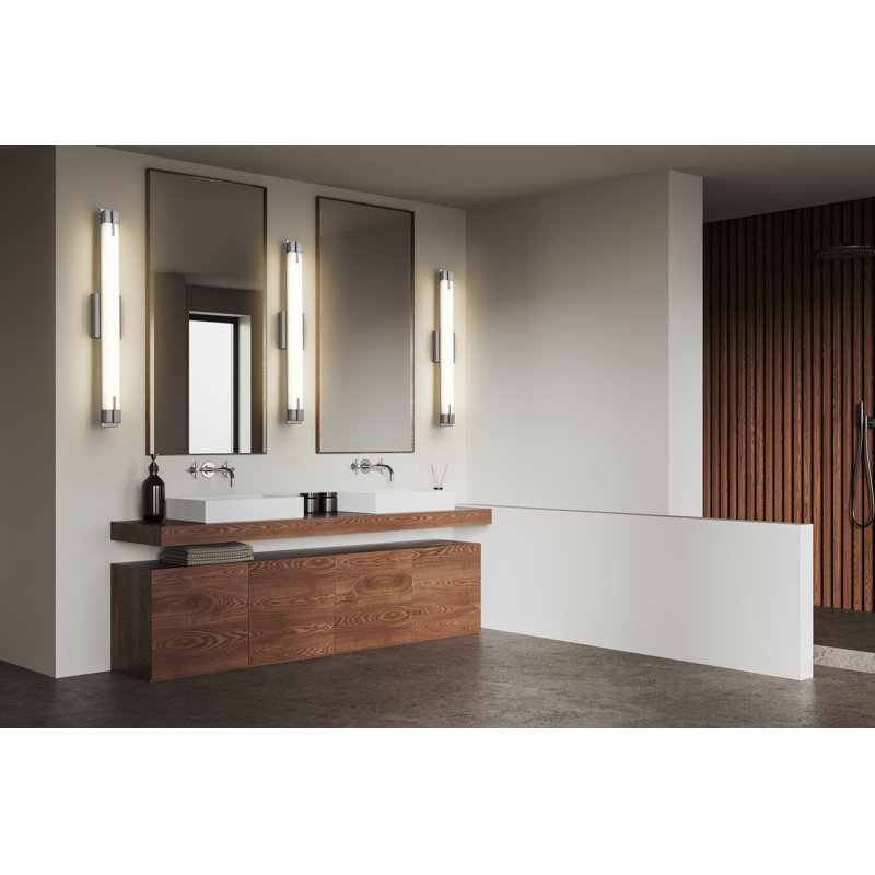 Meuble-lavabo 1 lumière Braxten, Nickel brossé