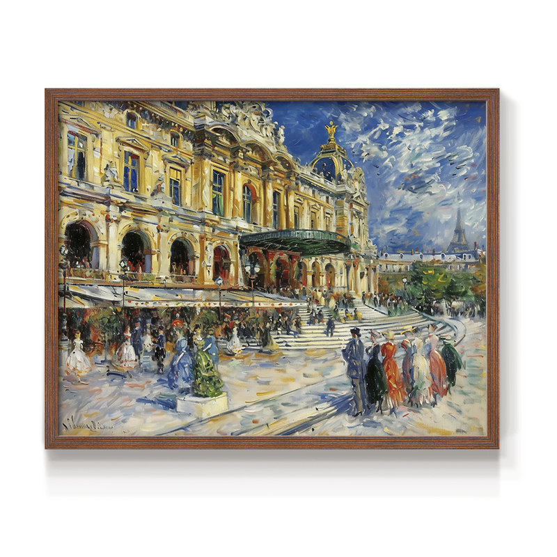 Paysage, série CXV, reproduction encadrée, Noyer, H 16 po x l 20 po