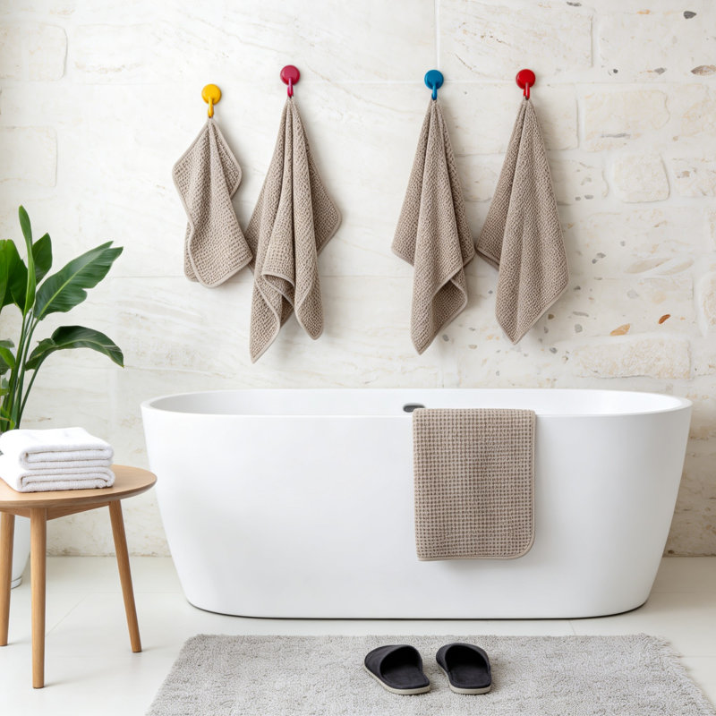 6-Piece Oversize Bath Towel Set (Beige), Beige