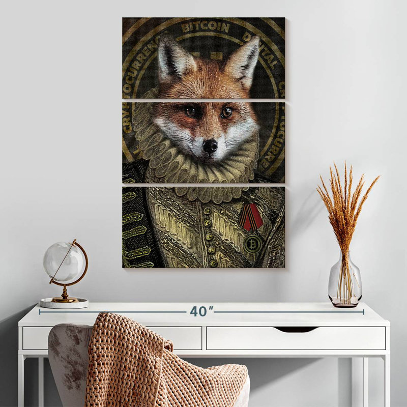 Ketti Funny Bitcoin Fox, 32" H x 20" W