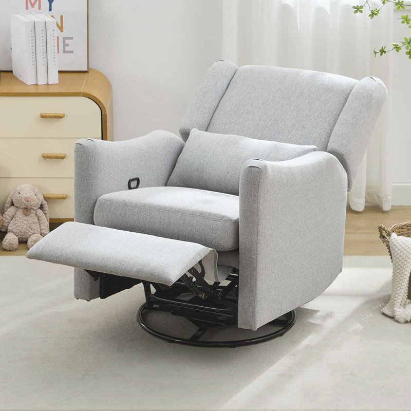 Fauteuil inclinable pivotant avec coussin, Lin gris