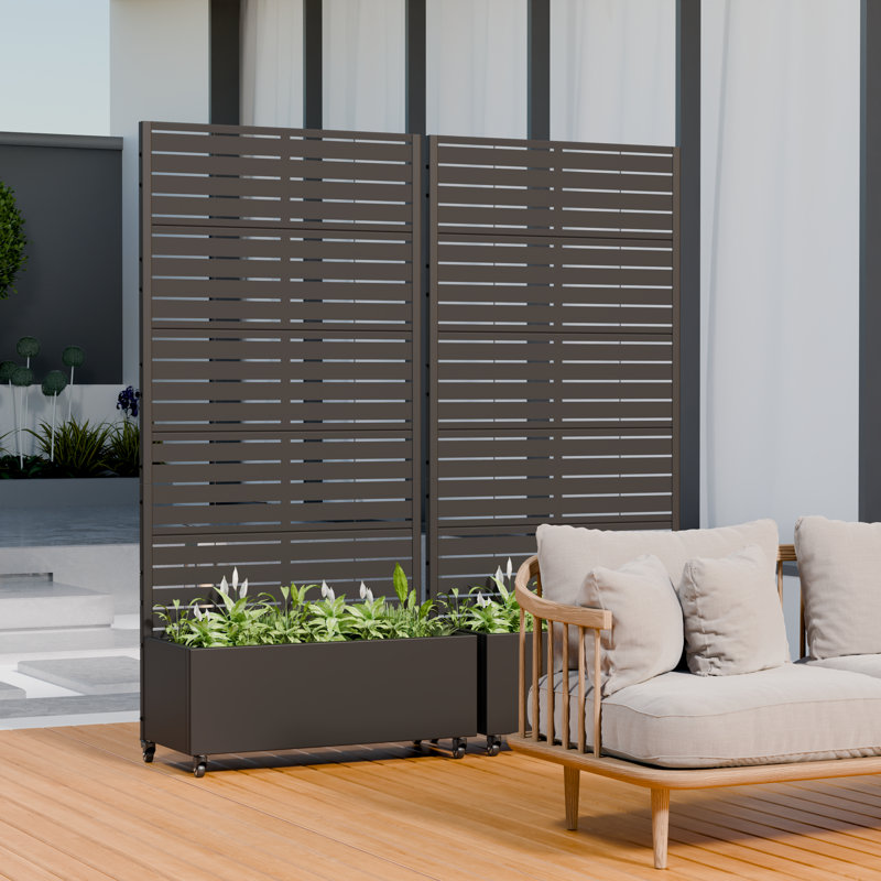 Novo 72 in. H x 35 in. W Planter Box, Black