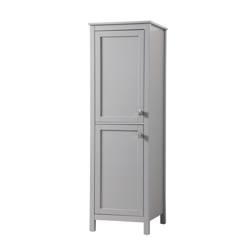 Rangement pour salle de bain Destinymarie, Gris / Nickel brossé, H 65 po x l 20 po x P 22 po