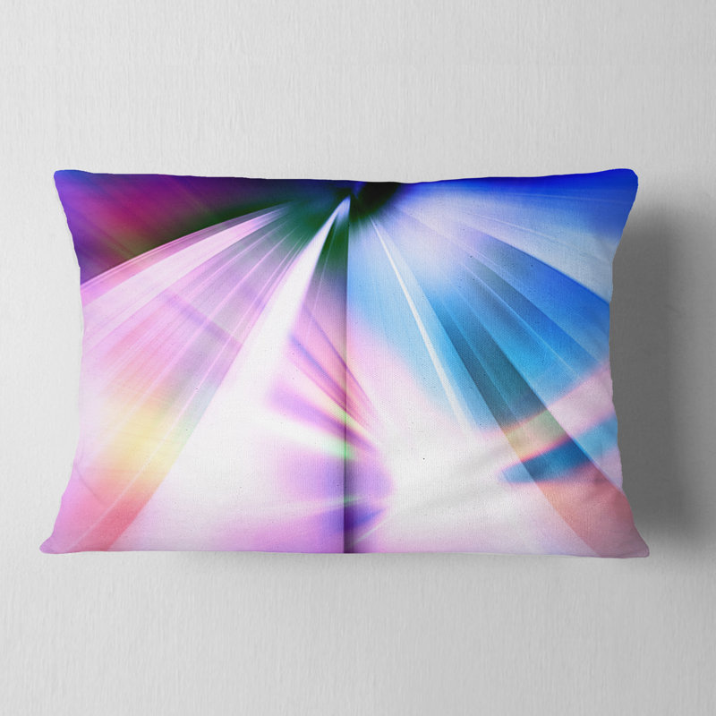 Rays of Speed - oreiller imprimé abstrait bleu, Rectangulaire, 12 po x 20 po