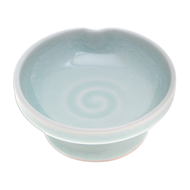 Plat de service en céramique Highland Dunes Plainfield Celadon