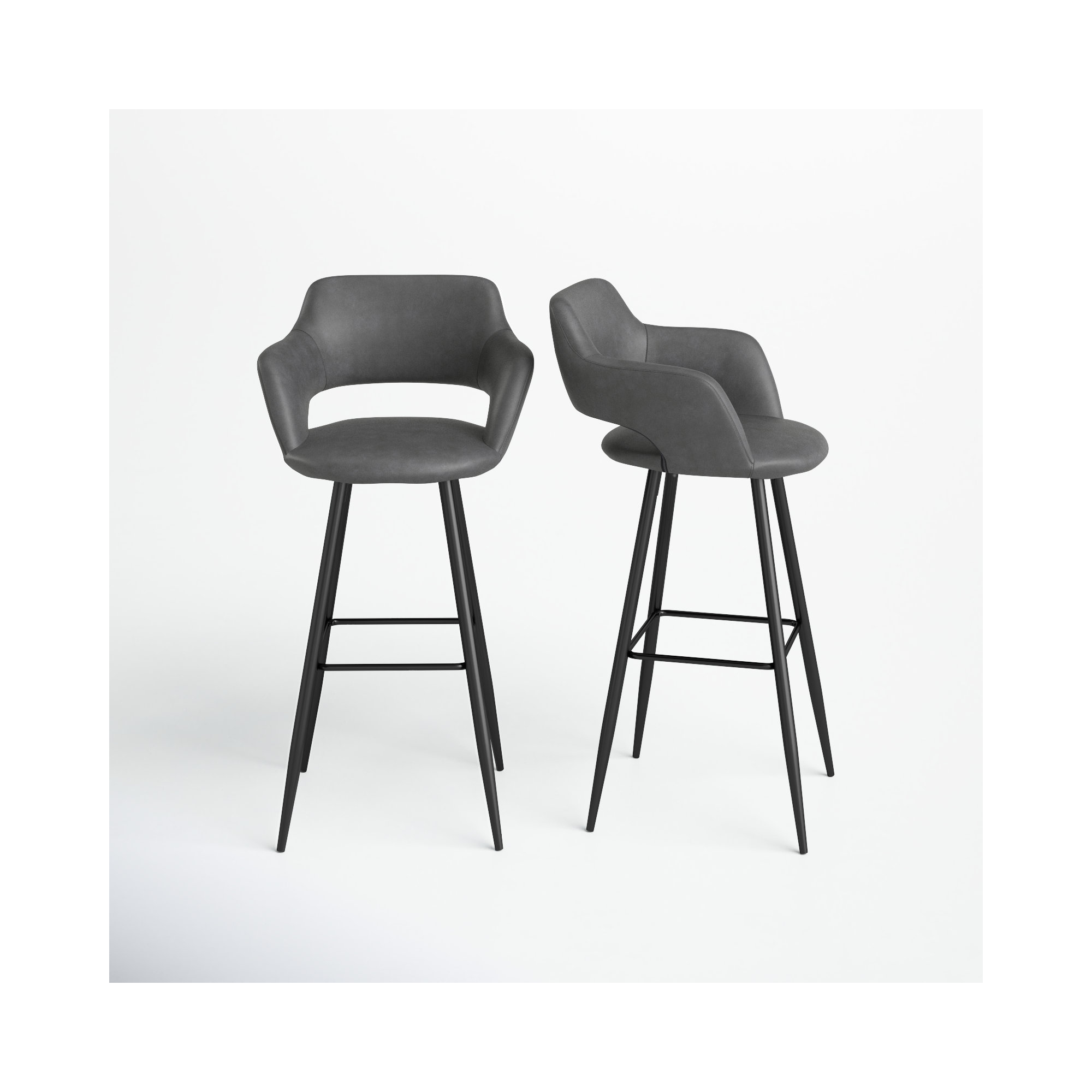 Lake Bar/Counter Stool, Bar Stool (30" Seat Height), Gray