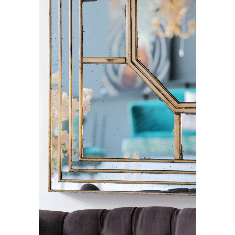 Reyna Wood Wall Mirror,  48'' H X 48'' W X 2'' D