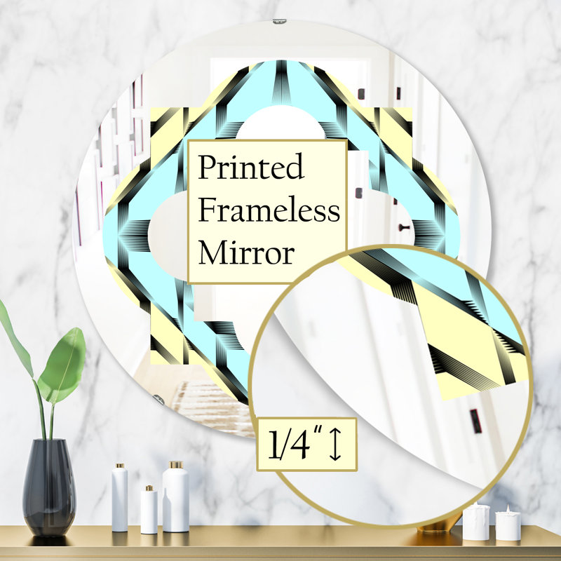 Miroir mural éclectique Quatrefoil Fashion Ornament, H 31,5 po x l po