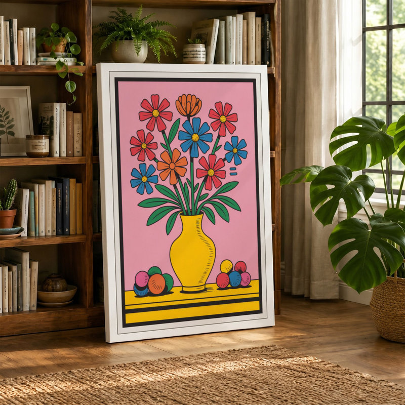 Blooming Abundance Botanical 1 Piece Wrapped Canvas Wall Art, 30x20 - 76.2 x 50.8 cm, Taupe Border