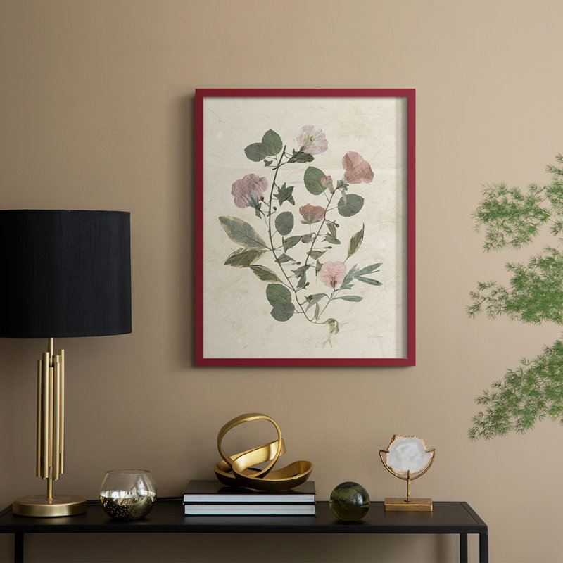Pressed Arrangement I, reproduction encadrée - bois massif, H 15 po x l 12 po, Rouge
