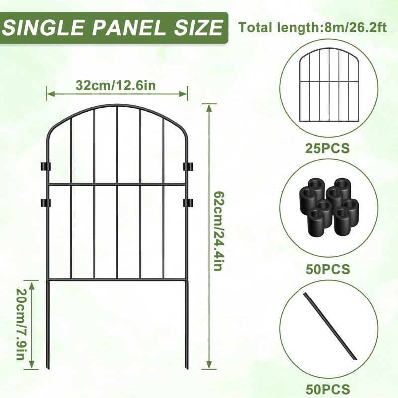 Fence Panels Fencing, Arched style(62x32cm), 25PCS
