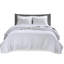Courtepointe double / grand blanc - 3 pièces, en microfibre réversible et en coton, prévient les odeurs avec le traitement, rembourrage en coton lavable, tissu, pour une chambre à coucher impeccable-117360932-117360935