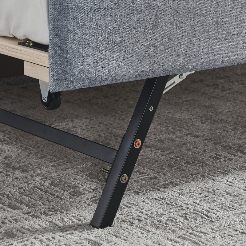 Lit de jour simple avec lit gigogne, Gris
