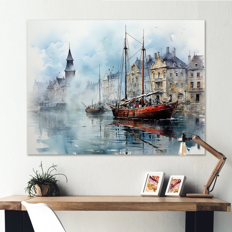 Port de Brest I, Toile tendue, H 34 po x l 44 po x P 1,5 po