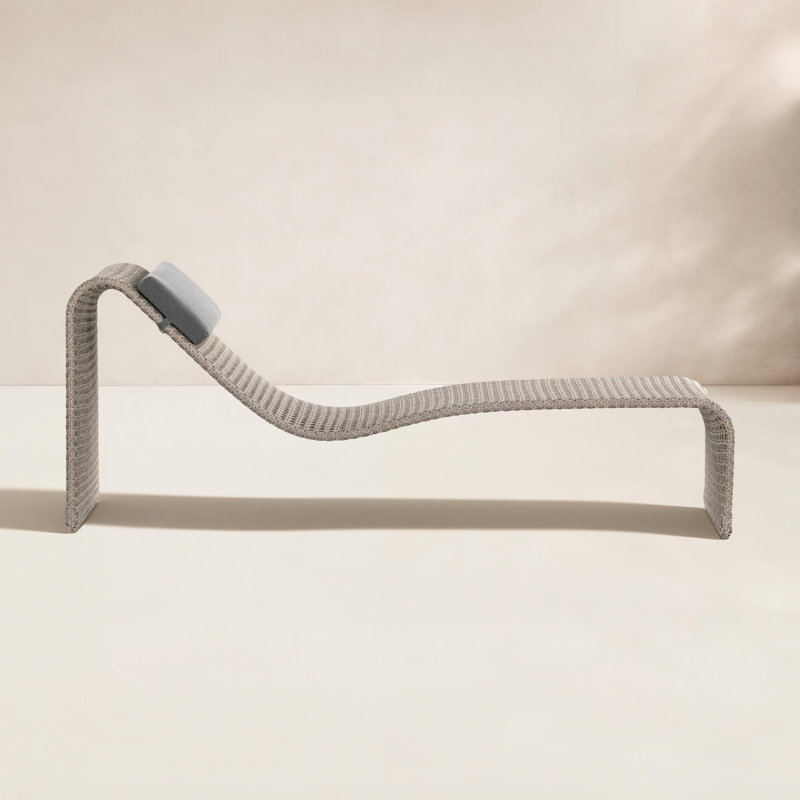 Chaise longue simple avec coussins 80 "Kuno, Gris foncé