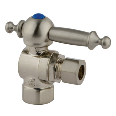 Kingston Brass Vintage 3/8-Inch FIP x 3/8-Inch OD Comp Quarter-Turn Angle Stop Valve