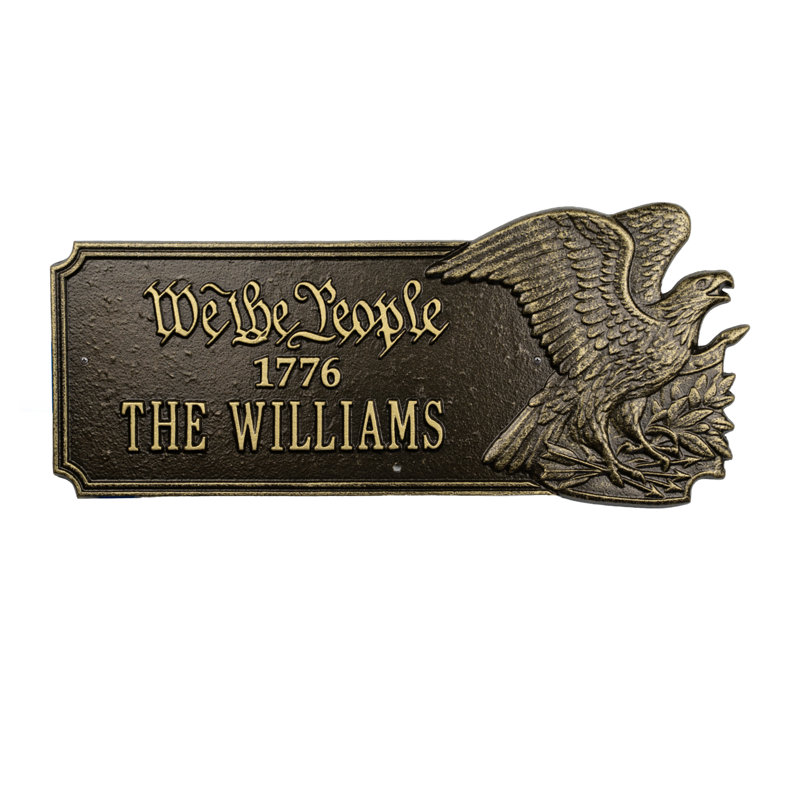 Plaque We We People 1776, mur standard 1 ligne
