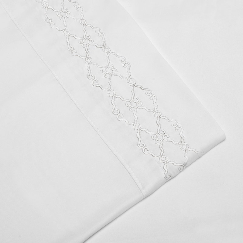 Ensemble de draps en micro-fibre, Blanc, Ensemble de draps pour grand lit + un drap-housse 