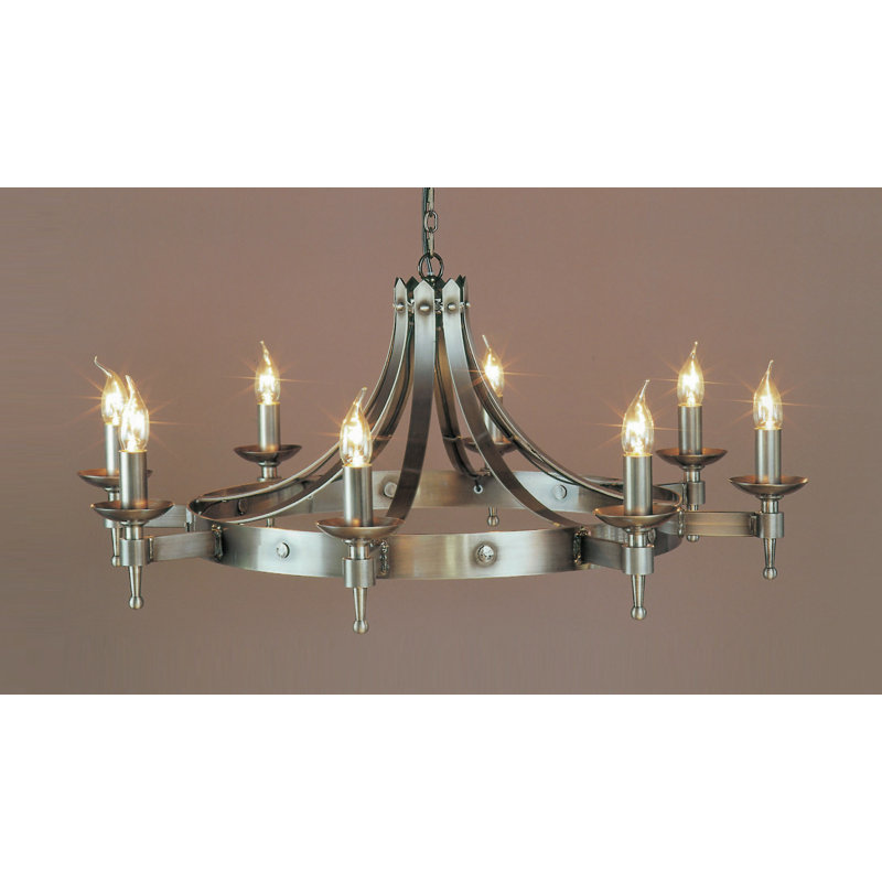 Grandfield 8 - Light Waggon Wheel Chandelier