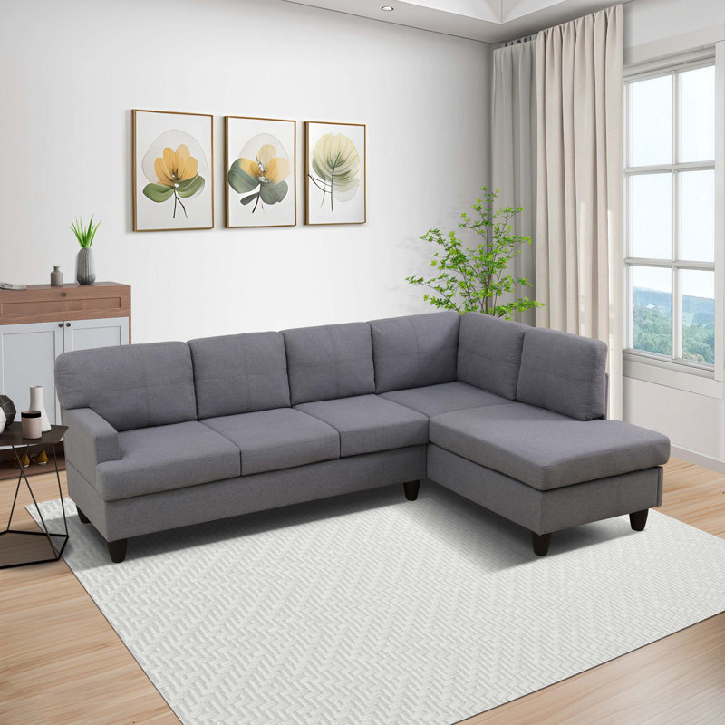 Canapé modulaire 2 pièces gris clair, Orienté à droite