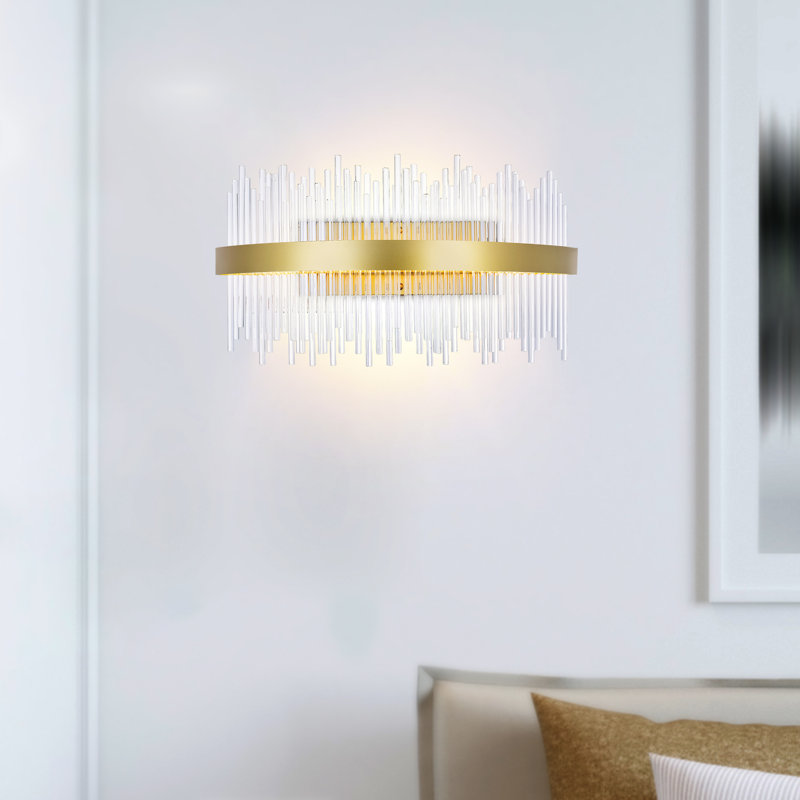Arwen Steel LED Armed Sconce, 10" H x 24" W x 6" D