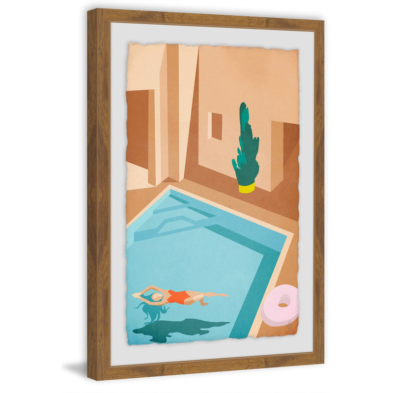 Floating II - Single Picture Frame Painting, 46 cm H x 30 cm W x 4 cm D